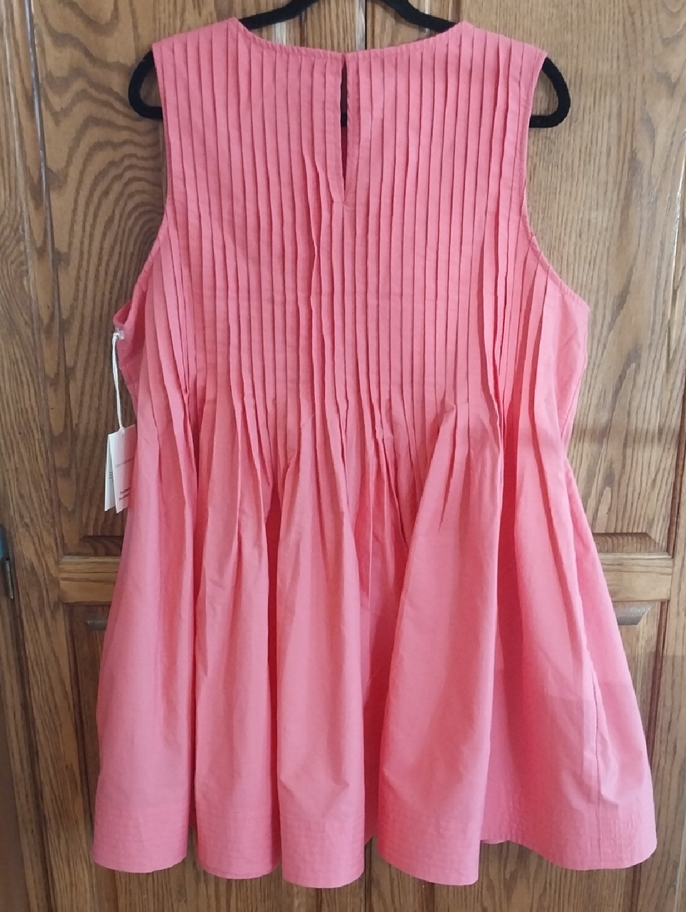 Free Assembly NWT Women's Sleeveless Pleated Mini Dress Size X-Large Pink Melon - Picture 6 of 11